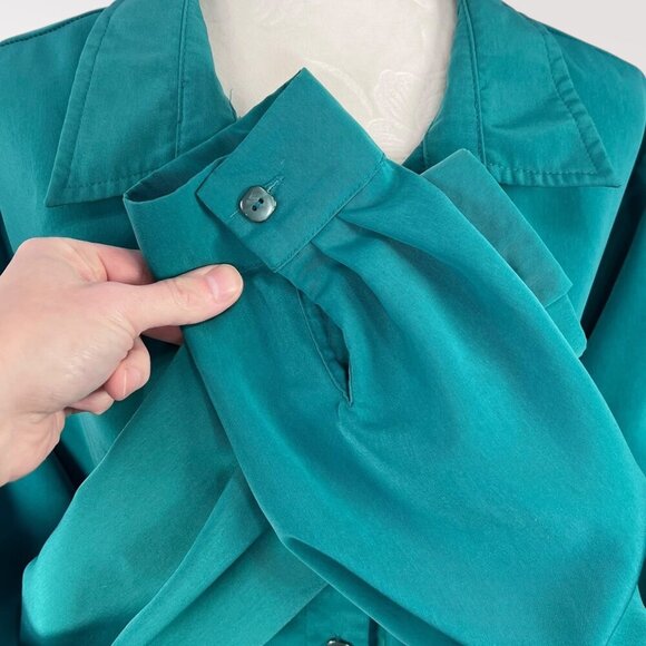 Blair Jade Green Satin Look Button Front Blouse XL - Picture 7 of 8